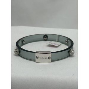 Lia Sofia Acrylic Green Bracelet  With Silver Mini  Rhinestones